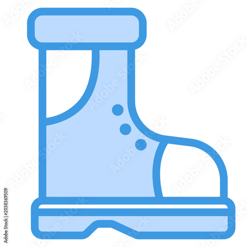 Blue light blue waterproof rain boot rubber footwear for winter protection. Suitable for outdoor activities in wet conditions.