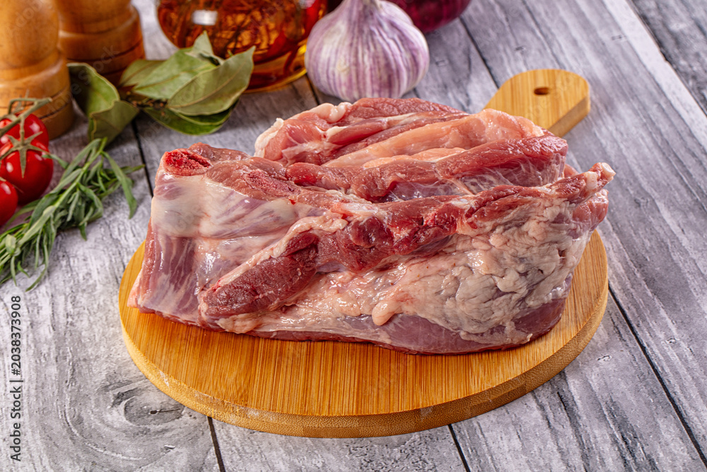 Fototapeta premium Raw spare pork ribs meat