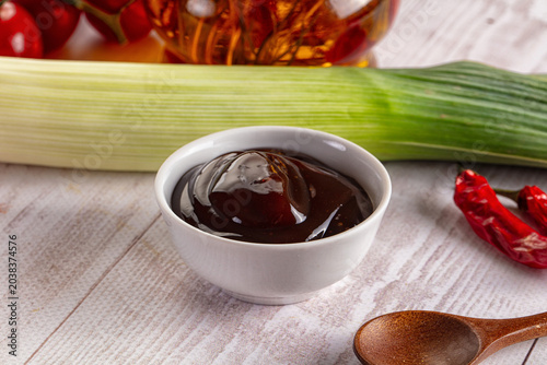 Asian Hoisin sauce in the bowl