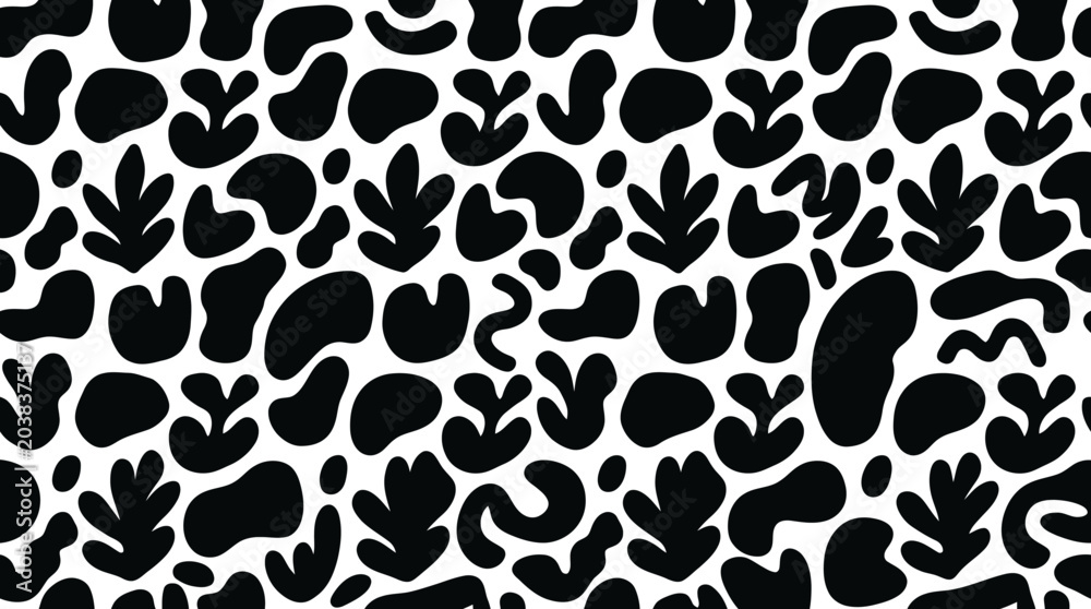 Fototapeta premium Black and white animal skin pattern.