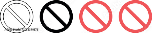 Canvas Print Prohibition restriction sign icon set representing ban warning stop block cautio