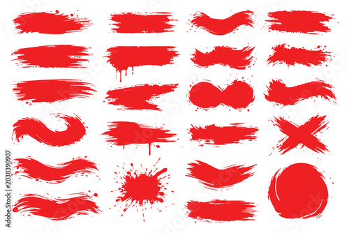 Photos Collection of vibrant hand drawn marker strokes and highlighter brush strokes in