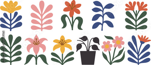 Foto Assorted Flat Design Floral Elements