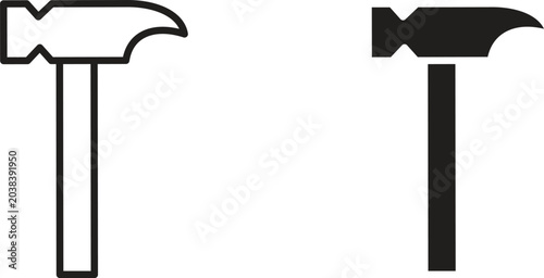 Fotografía Hammer icon design for signs, logo, apps or website