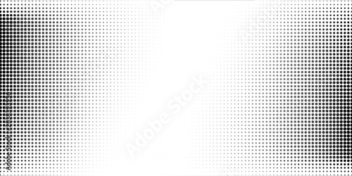 Dotted gradient halftone background. Horizontal seamless dots pattern in pop art style. Abstract modern stylish texture. Vector illustration.