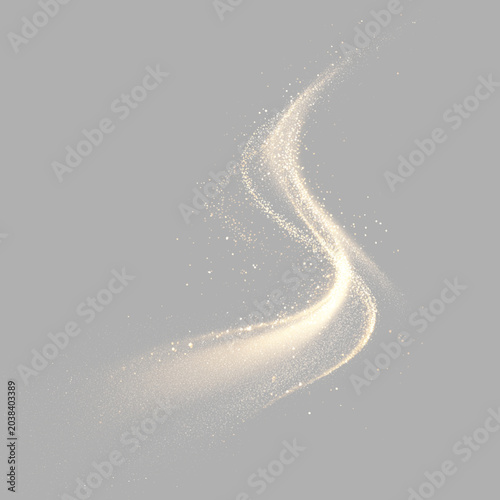 Принти на полотні Gold swirling lines of dust effect into and backgrounds creating an artful illum