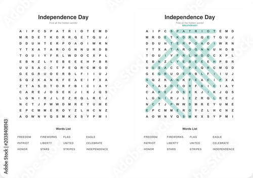 Independence Day Word Search for Kids