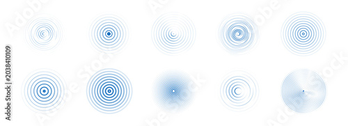 Fotografie Concentric ripple circles set