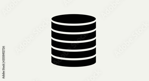 Foto Database icon, stack of coins, data storage, digital information
