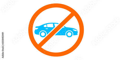 Bild auf Leinwand No parking no smoking no dogs prohibition warning sign vector illustration road
