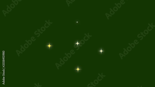 Fast twinkling stars animation with white gold cartoon doodle sparkles glowing light  shimmering particles seamless 4K loop green screen background magic glitter overlay effect 4k video