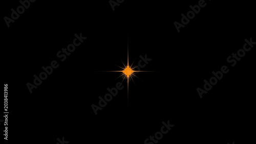 Gold Orange Cartoon Twinkle Stars Sparkling Animation, Flat Vector Doodle Style, Night Sky, Glowing Glitter Bursts, Blinking Shine Effects, Seamless 4K Loop Background Video