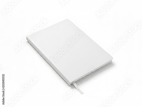 Minimalistic white notebook with ribbon