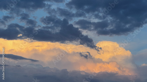 The sky at sunset in summer