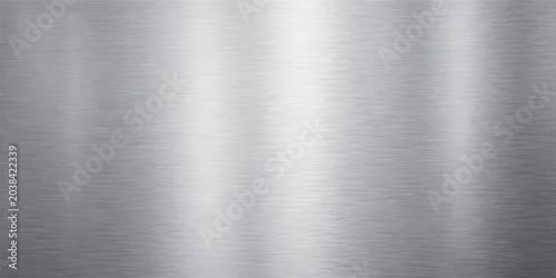 Foto A shiny brushed metal texture features a polished silver steel surface with a se