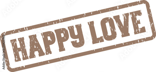 Foto Happy Love weathered brown stamp symbolizing affection and romance for heartfelt