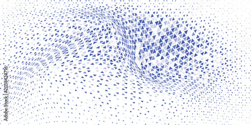 Blue triangle cell texture background. Design elements.