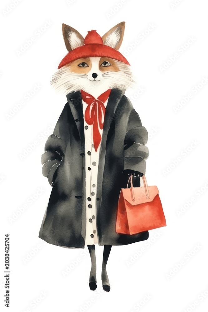 Naklejka premium Cartoon fashion animal coat.