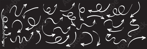 Fotografía Hand drawn line arrows icons set collection