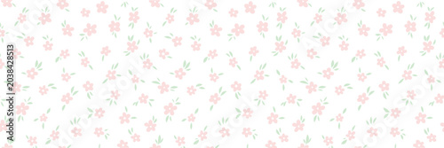 Pink and white disty daisy floral print seamless vector banner, isolated transparent flower illustration overlay background