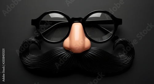 Vintage style disguise mask on dark bg