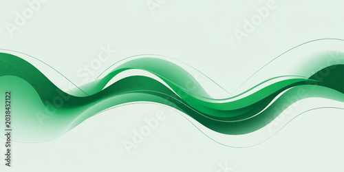 Abstract green wave background with flowing lines and modern vector design illustration
