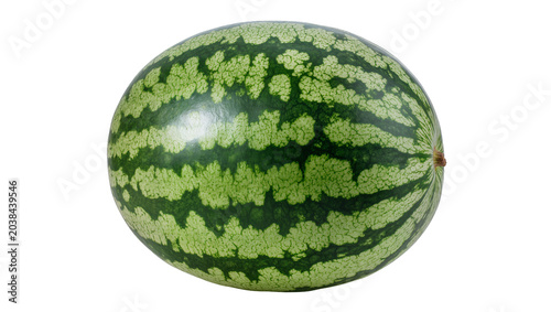 Foto Whole green striped watermelon fruit