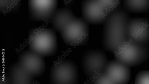 Black and white abstract blurry bubble animation background