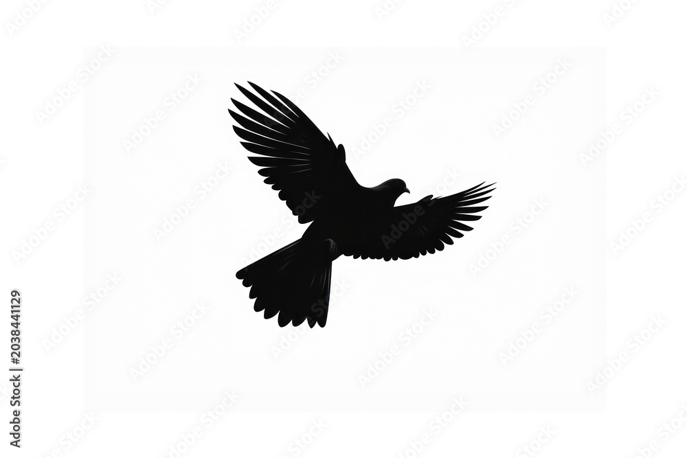 Naklejka premium Pigeon Silhouette silhouette animal flying.