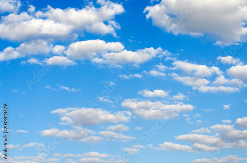 Blue sky with white clouds.