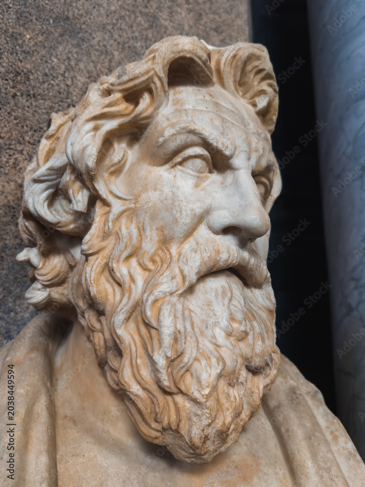 Fototapeta premium Aged Marble Bust of a Classical Philosopher