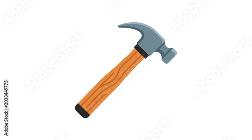Bild auf Leinwand A single claw hammer tool isolated on a white background.