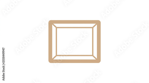 Abstract geometric shape with rounded corners and perspective.