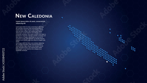 Tableau sur toile Map of New Caledonia