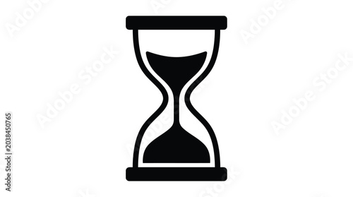 Hourglass Silhouette On White Background Minimalist Time Measurement Device