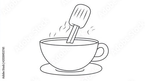 Popsicle in a cup of hot beverage