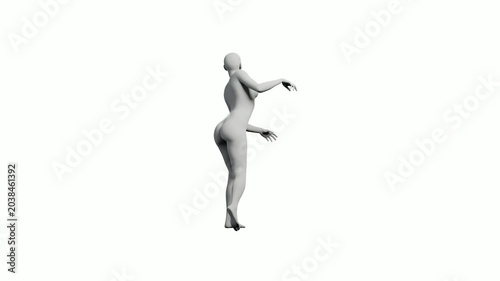 3D mannequin model standing against white background