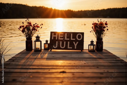 hello july wedding sign