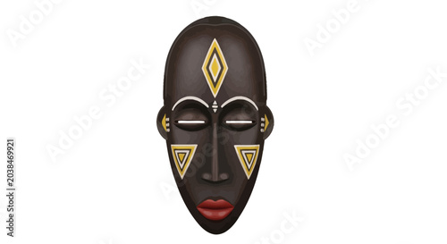 Foto African Tribal Mask Decoration with Geometric Patterns