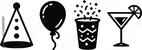 Party Symbols Lineup Celebration Icons