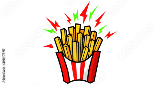 Fotografie Energetic French Fries Bursting with Flavor and Excitement