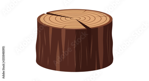 Tree stump, brown cut wood, stump illustration, nature background