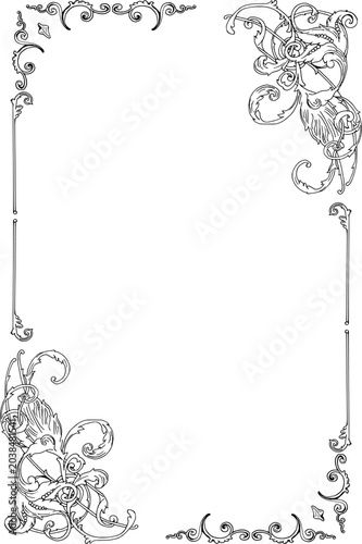Classic ornamental corner border design for invitations