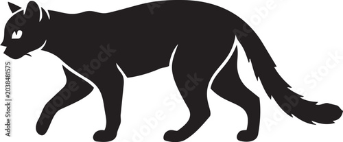 Photography Black cat silhouette walking simple vector illustration for pet logos animal ico