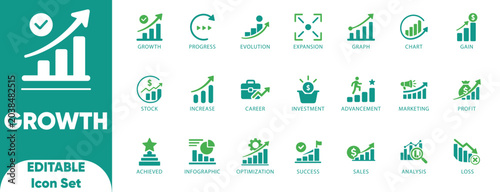 Foto Growth icon set
