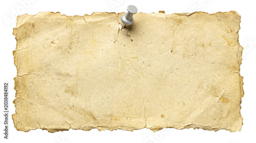 Old parchment paper with rustic look isolated on transparent background