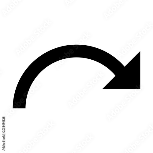 Tableau sur toile Minimalist linear redo arc arrow icon capturing dynamic motion forward progressi