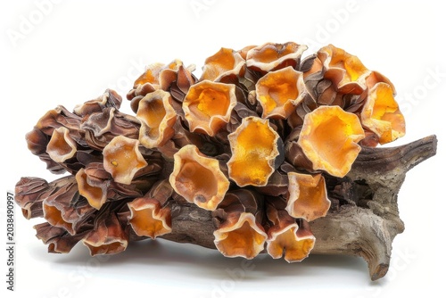 stereum, inedible wood-decaying fungus, close-up