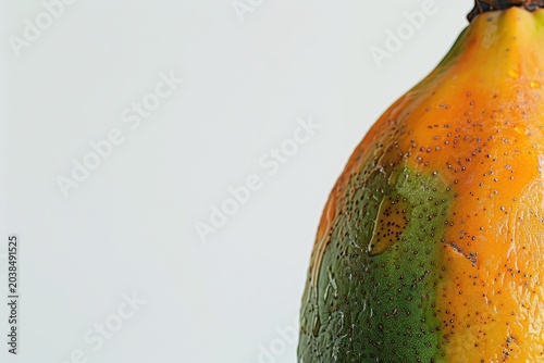papaya, close-up of the fruit, macro photography, fresh fruit  