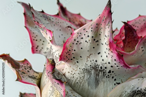 Dragon Fruit (pitaya), close-up of the fruit, macro photography, fresh fruit